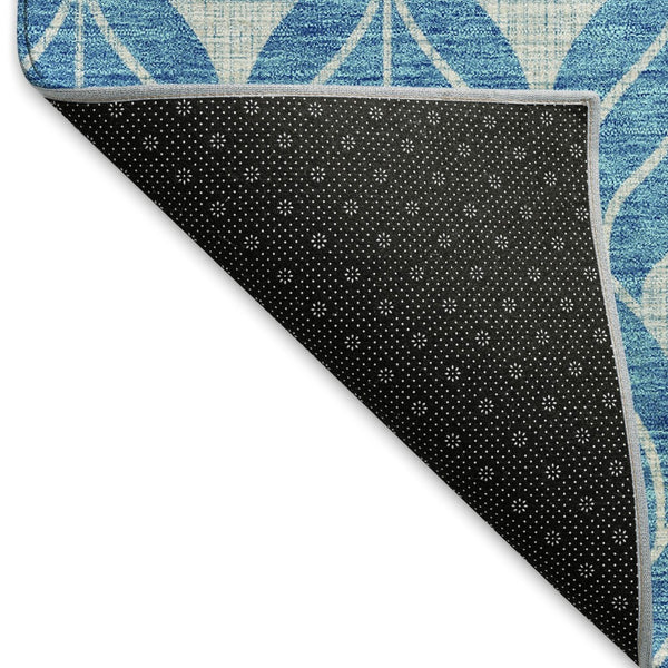 HomeRoots 10' X 14' Teal & Silver Geometric Area Rug – Washable, UV-Protected, Stylish for Living Spaces! 674053