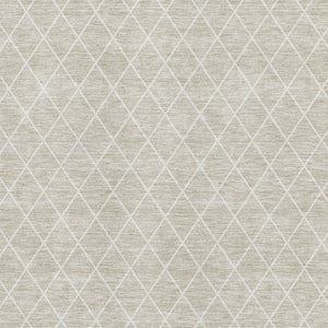 HomeRoots 5' X 8' Beige And Ivory Geometric Area Rug - Washable, UV Protected, Stain-Resistant for Busy Homes 674055