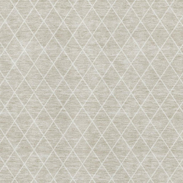 HomeRoots 5' X 8' Beige And Ivory Geometric Area Rug - Washable, UV Protected, Stain-Resistant for Busy Homes 674055