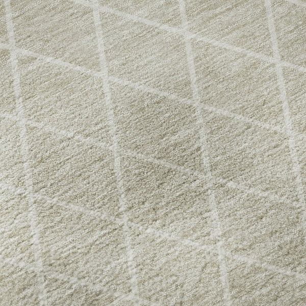 HomeRoots 8' X 10' Beige and Ivory Geometric Area Rug - Stylish, Washable, UV-Protected for Active Homes 674057