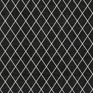 HomeRoots 5' X 8' Black And Ivory Geometric Area Rug – Stylish, Washable, UV-Protected for Busy Homes & Pets 674061