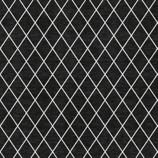 HomeRoots 5' X 8' Black And Ivory Geometric Area Rug – Stylish, Washable, UV-Protected for Busy Homes & Pets 674061