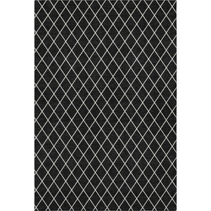 HomeRoots 8' X 10' Black And Ivory Geometric Area Rug - Washable, UV Protected, Perfect for Modern Spaces! 674063