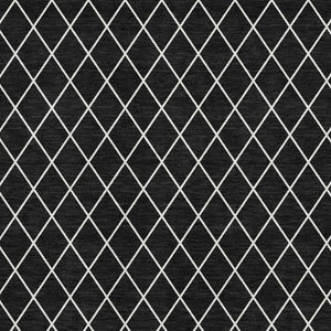 HomeRoots 9' X 12' Modern Black and Ivory Geometric Area Rug - Washable, UV Protected, Stain-Resistant Design 674064