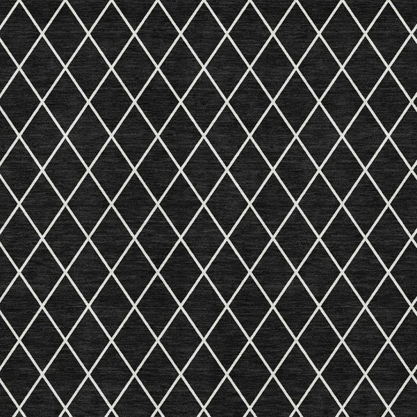 HomeRoots 9' X 12' Modern Black and Ivory Geometric Area Rug - Washable, UV Protected, Stain-Resistant Design 674064