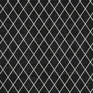 HomeRoots 10' X 14' Stylish Black and Ivory Geometric Washable Area Rug with UV Protection for Modern Living 674065