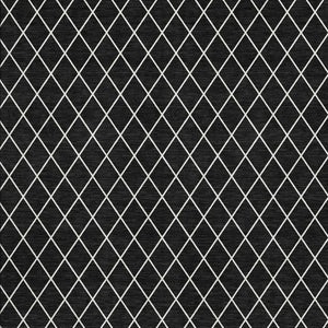 HomeRoots 10' X 14' Stylish Black and Ivory Geometric Washable Area Rug with UV Protection for Modern Living 674065
