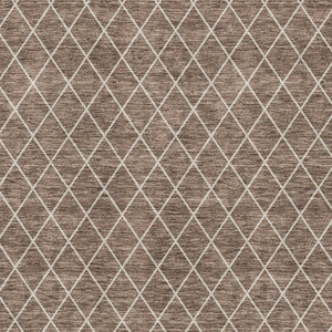 HomeRoots 5' X 8' Modern Brown and Ivory Geometric Area Rug - Washable, UV-Protected, Durable for Homes 674067