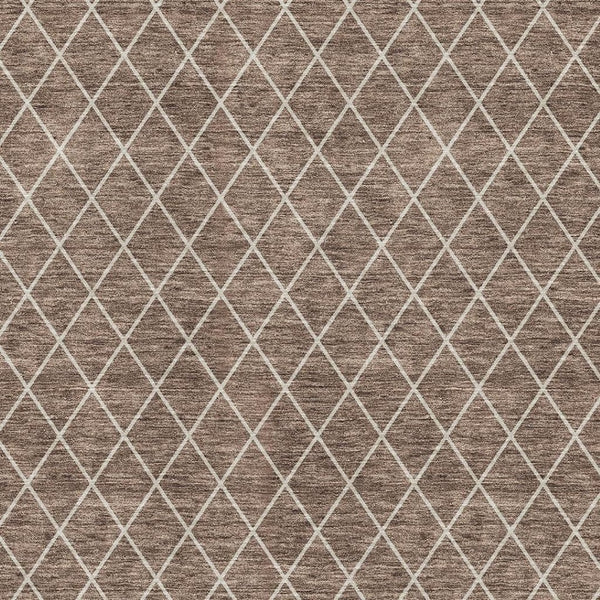 HomeRoots 5' X 8' Modern Brown and Ivory Geometric Area Rug - Washable, UV-Protected, Durable for Homes 674067