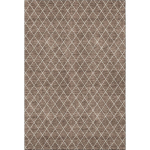 HomeRoots 8' X 10' Brown and Ivory Geometric Area Rug - Washable, UV Protected, Durable for Busy Homes 674069