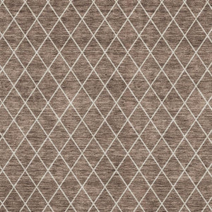 HomeRoots 9' X 12' Brown and Ivory Geometric Area Rug - Washable, UV Protected, Stain Resistant, Stylish Design 674070