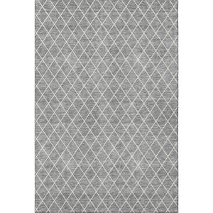 HomeRoots 5' Gray and Ivory Geometric Area Rug - Washable, UV Protected, Stain Resistant for Modern Homes 674079