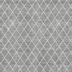 HomeRoots 8' X 10' Gray And Ivory Geometric Washable Area Rug - Stylish, Durable, UV-Protected for Modern Spaces 674081