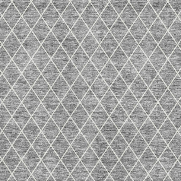 HomeRoots 8' X 10' Gray And Ivory Geometric Washable Area Rug - Stylish, Durable, UV-Protected for Modern Spaces 674081