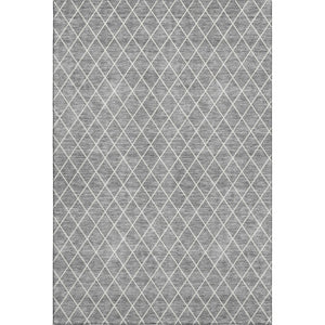 HomeRoots 9' Gray and Ivory Geometric Area Rug - Washable, UV-Protected, Durable for Kids & Pets, Stylish Design 674082