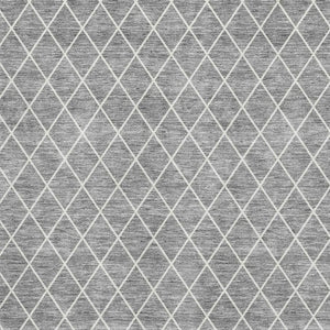 HomeRoots 9' Gray and Ivory Geometric Area Rug - Washable, UV-Protected, Durable for Kids & Pets, Stylish Design 674082
