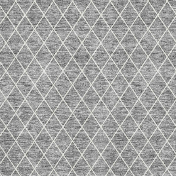 HomeRoots 9' Gray and Ivory Geometric Area Rug - Washable, UV-Protected, Durable for Kids & Pets, Stylish Design 674082