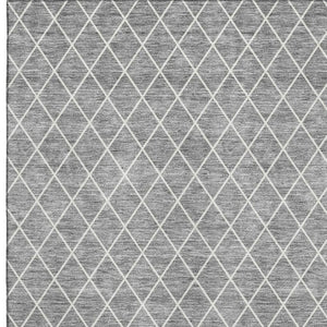 HomeRoots 10' Gray and Ivory Geometric Area Rug - Washable, UV Protected, Stain Resistant for Busy Homes 674083