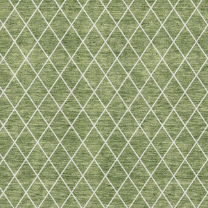 HomeRoots 8' X 10' Modern Green and Ivory Geometric Washable Area Rug with UV Protection for High-Traffic Spaces 674087