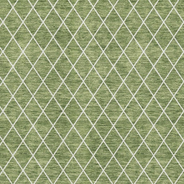 HomeRoots 8' X 10' Modern Green and Ivory Geometric Washable Area Rug with UV Protection for High-Traffic Spaces 674087