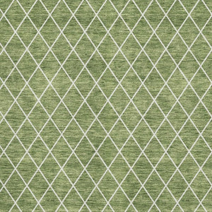 HomeRoots 9' X 12' Green and Ivory Geometric Area Rug - Stylish, Washable, UV-Protected for High-Traffic Spaces 674088