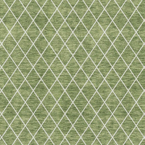 HomeRoots 10' X 14' Green and Ivory Geometric Washable Area Rug - UV Protected, Stain-Resistant, Durable Design! 674089