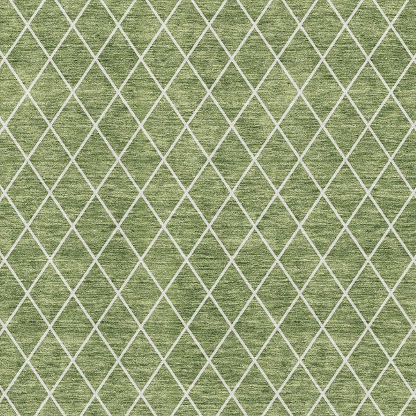 HomeRoots 10' X 14' Green and Ivory Geometric Washable Area Rug - UV Protected, Stain-Resistant, Durable Design! 674089