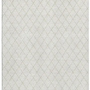HomeRoots 5' X 8' Ivory And Beige Geometric Area Rug - Washable, Stain Resistant, UV Protected for High-Traffic Spaces 674091