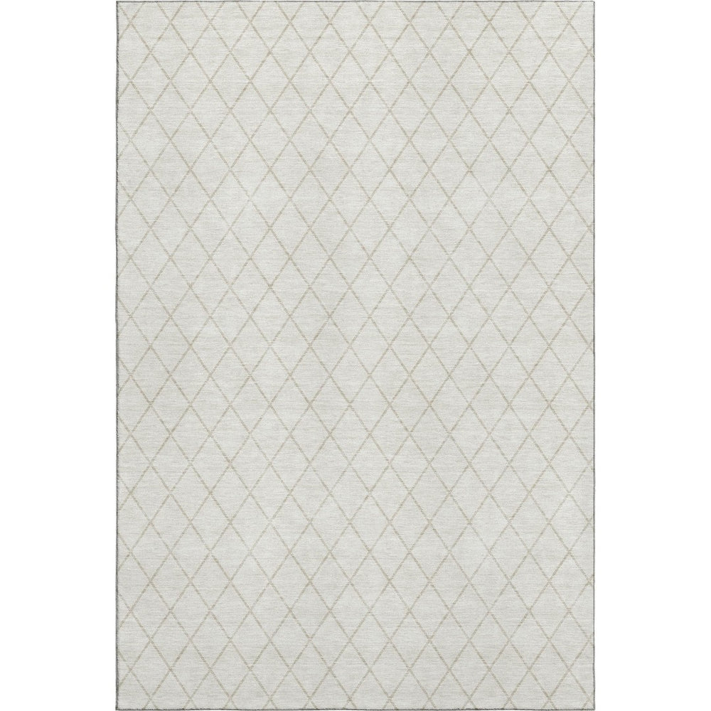 HomeRoots 8' X 10' Ivory and Beige Geometric Area Rug - Stylish, Stain Resistant, UV Protected for Busy Homes 674093