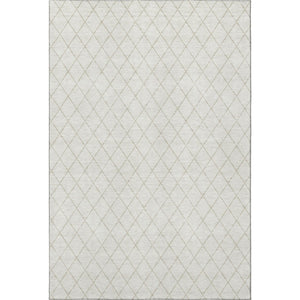 HomeRoots 9' x 12' Stylish Ivory and Beige Geometric Area Rug - Washable, UV-Protected, Family-Friendly Design! 674094