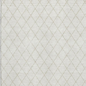 HomeRoots 10' X 14' Ivory & Beige Geometric Area Rug - Washable, Stain Resistant, UV Protected for Busy Homes 674095