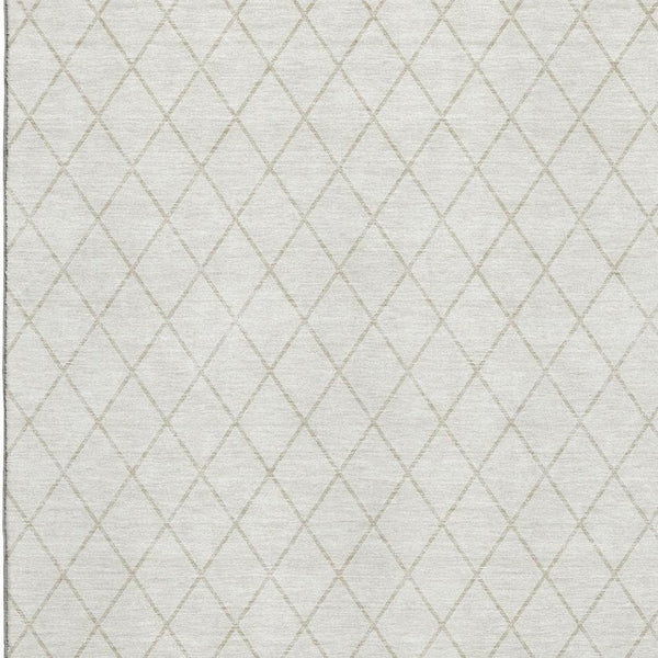 HomeRoots 10' X 14' Ivory & Beige Geometric Area Rug - Washable, Stain Resistant, UV Protected for Busy Homes 674095