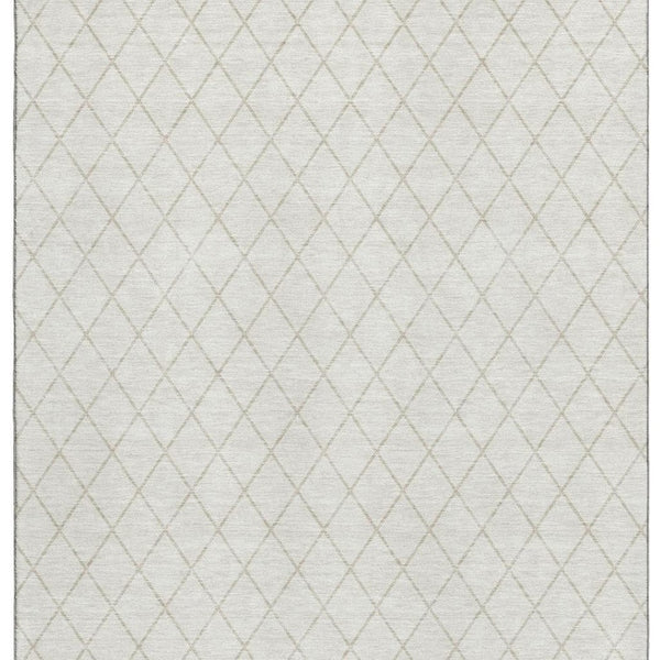 HomeRoots 10' X 14' Ivory & Beige Geometric Area Rug - Washable, Stain Resistant, UV Protected for Busy Homes 674095
