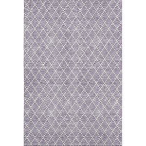 HomeRoots 5' X 8' Modern Lavender & Ivory Geometric Area Rug - Washable, UV Protected, Durable & Stylish! 674097