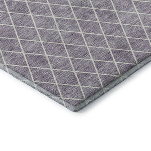 HomeRoots 5' X 8' Modern Lavender & Ivory Geometric Area Rug - Washable, UV Protected, Durable & Stylish! 674097