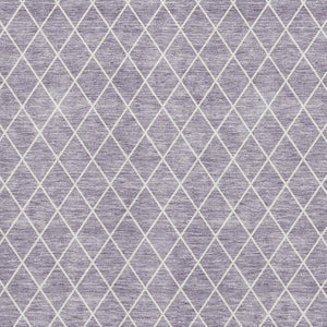 HomeRoots 5' X 8' Modern Lavender & Ivory Geometric Area Rug - Washable, UV Protected, Durable & Stylish! 674097