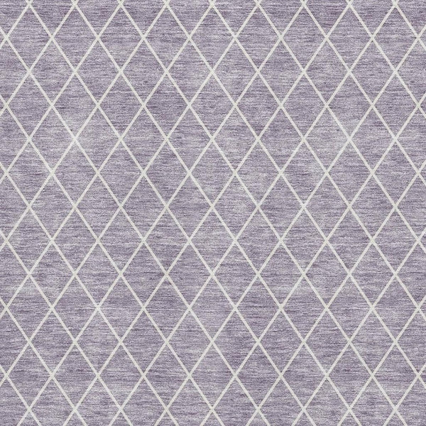 HomeRoots 5' X 8' Modern Lavender & Ivory Geometric Area Rug - Washable, UV Protected, Durable & Stylish! 674097
