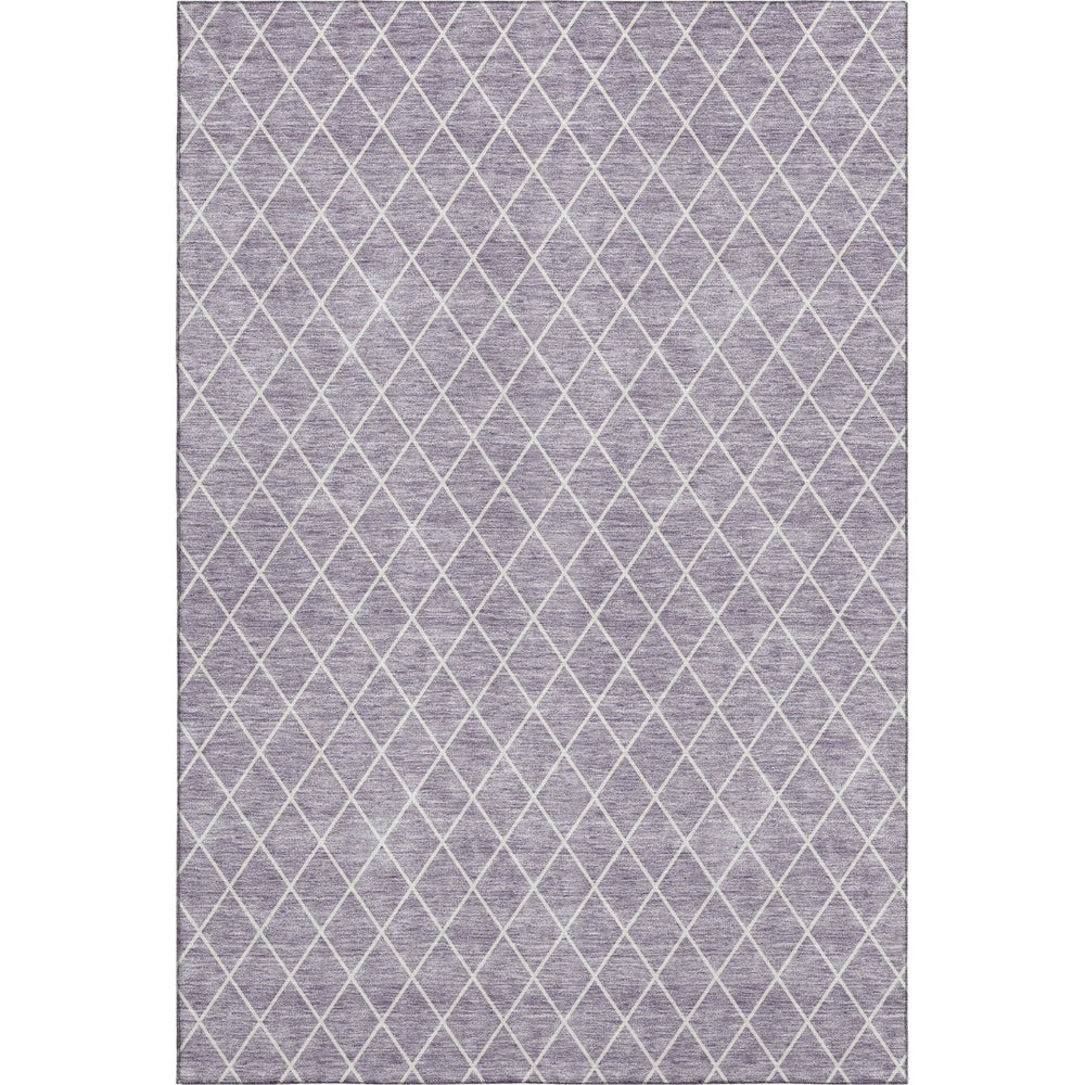 HomeRoots 9' X 12' Geometric Lavender and Ivory Area Rug – Stylish, Washable, UV Protected for Busy Homes 674100