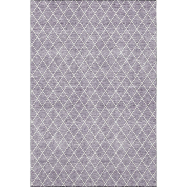 HomeRoots 10' X 14' Stylish Lavender & Ivory Geometric Washable Area Rug with UV Protection for Busy Homes 674101