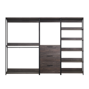English Elm Monica Grey Walk-in Closet System — Eco E0 Wood & Metal, Water/Heat Resistant, Thick Edgebanding Durable Organizer (79x19x3) B040S00076