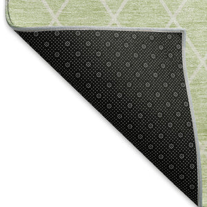 HomeRoots 8' X 10' Modern Mint Green Geometric Area Rug – Washable, UV Protected & Stain-Resistant Design! 674105