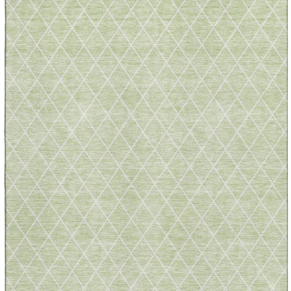HomeRoots 8' X 10' Modern Mint Green Geometric Area Rug – Washable, UV Protected & Stain-Resistant Design! 674105