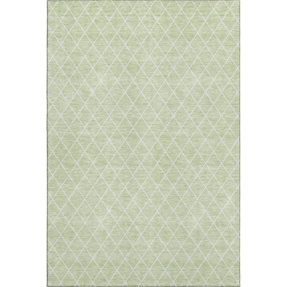 HomeRoots 9' X 12' Mint Green Geometric Area Rug – Stylish, Washable, UV-Protected for High-Traffic Homes! 674106