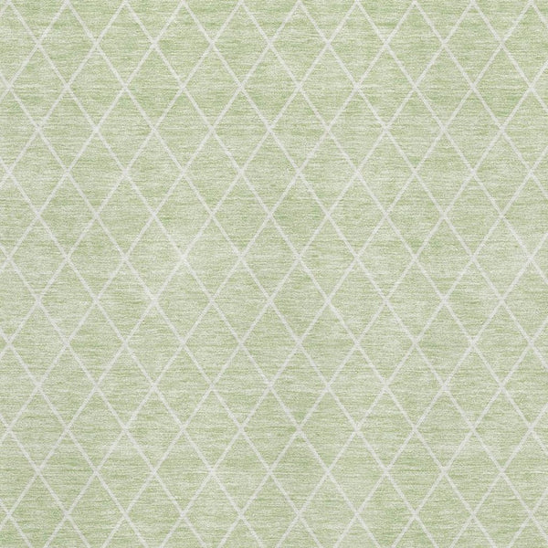 HomeRoots 9' X 12' Mint Green Geometric Area Rug – Stylish, Washable, UV-Protected for High-Traffic Homes! 674106