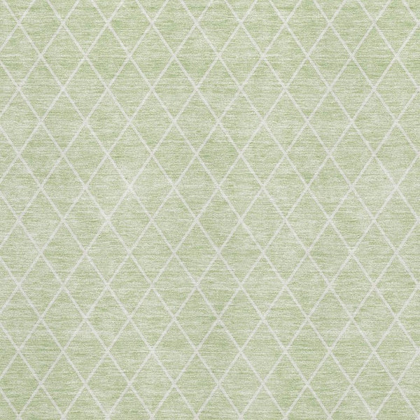 HomeRoots 10' X 14' Mint Green & Ivory Geometric Area Rug - Washable, UV-Protected, Modern Design for Any Space 674107