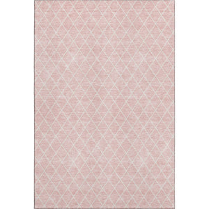 HomeRoots 10' X 14' Pink and Ivory Geometric Area Rug – Washable, UV-Protected, Stylish & Durable for Busy Homes 674119