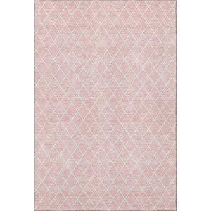 HomeRoots 10' X 14' Pink and Ivory Geometric Area Rug – Washable, UV-Protected, Stylish & Durable for Busy Homes 674119