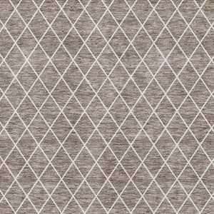 HomeRoots 5' X 8' Taupe and Ivory Geometric Washable Area Rug - Durable, UV-Protected, Modern Design for Any Space 674121