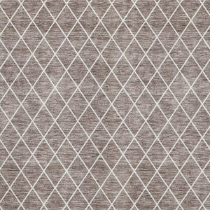 HomeRoots 8' X 10' Stylish Taupe and Ivory Geometric Washable Area Rug with UV Protection for Any Space 674123