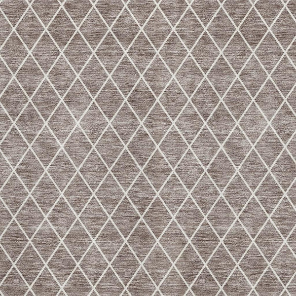 HomeRoots 8' X 10' Stylish Taupe and Ivory Geometric Washable Area Rug with UV Protection for Any Space 674123